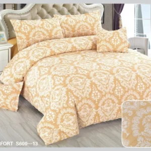 Lenjerie Pat Dublu din Finet Fin Creponat, 6 Piese, Oriental-D10560