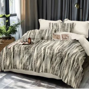 Lenjerie Pat Dublu din Finet, 6 Piese, Animal Print-D7578