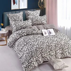 Lenjerie Pat Dublu din Finet, 6 Piese, cu Elastic, Animal Print-C8691