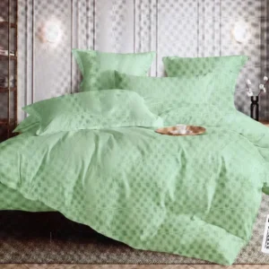 Lenjerie de pat Jacquard Premium De Lux, 6 Piese, Verde Uni-R6290