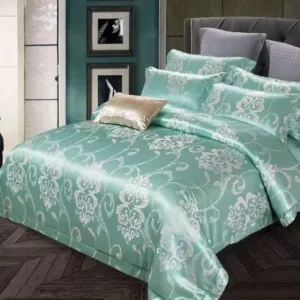 Lenjerie de pat Jacquard Premium De Lux, 6 Piese, Verde/Model Regal-R6277