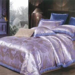 Lenjerie de pat Jacquard Premium De Lux, 6 Piese, Lila/Model Regal-R10365