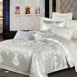 Lenjerie de pat Jacquard Satinat Premium, 6 Piese, Model Regal-V8489