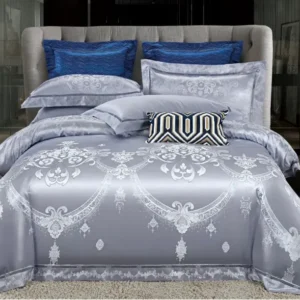 Lenjerie de pat Jacquard Satinat Premium, 6 Piese, Model Regal-V6450
