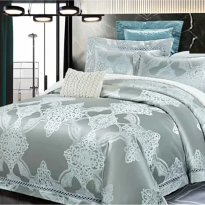 Lenjerie de pat Jacquard Satinat Premium, 6 Piese, Model Regal-V8983