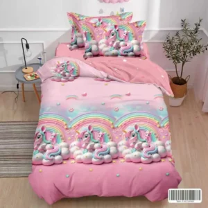 Lenjerie pat 1 Persoana, 4 PIESE, Bumbac Finet, Little Pony, Roz, Y60-159