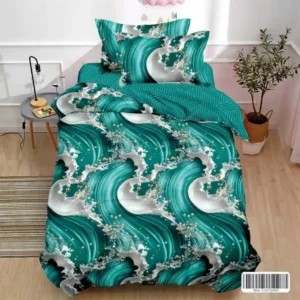 Lenjerie pat 1 Persoana, 4 PIESE, Bumbac Finet, Elegant, Multicolor, Y60-156