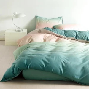 Lenjerie pat single 1 Persoana, 4 PIESE, Bumbac Finet, Degrade, Multicolor, Y60-111