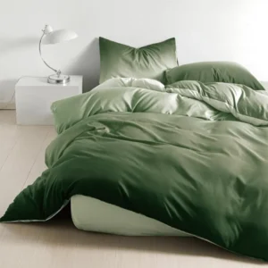 Lenjerie pat single 1 Persoana, 4 PIESE, Bumbac Finet, Degrade, Verde, Y60-113