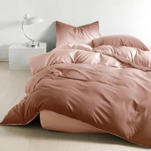 Lenjerie pat single 1 Persoana, 4 PIESE, Bumbac Finet, Degrade, Crem/Maro, Y60-107