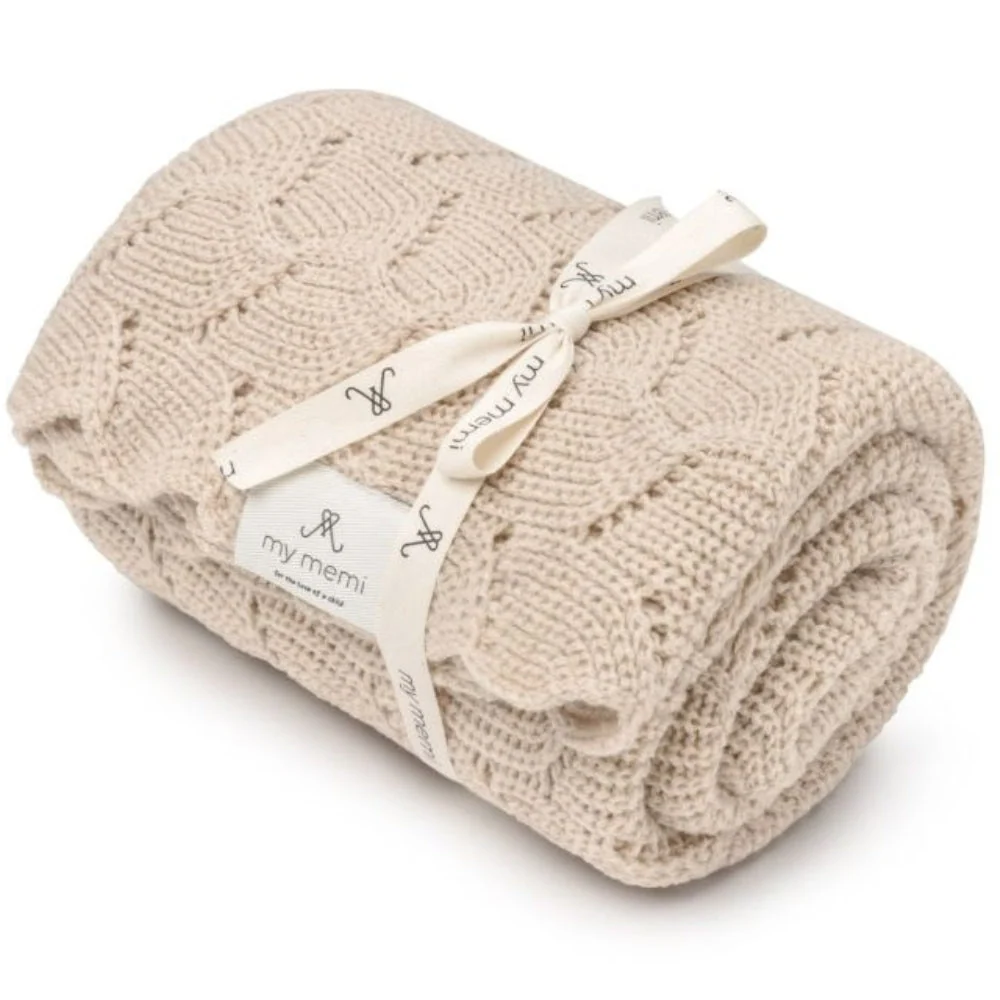 Memi baby wrap din lână merinos bej cald colecție premium