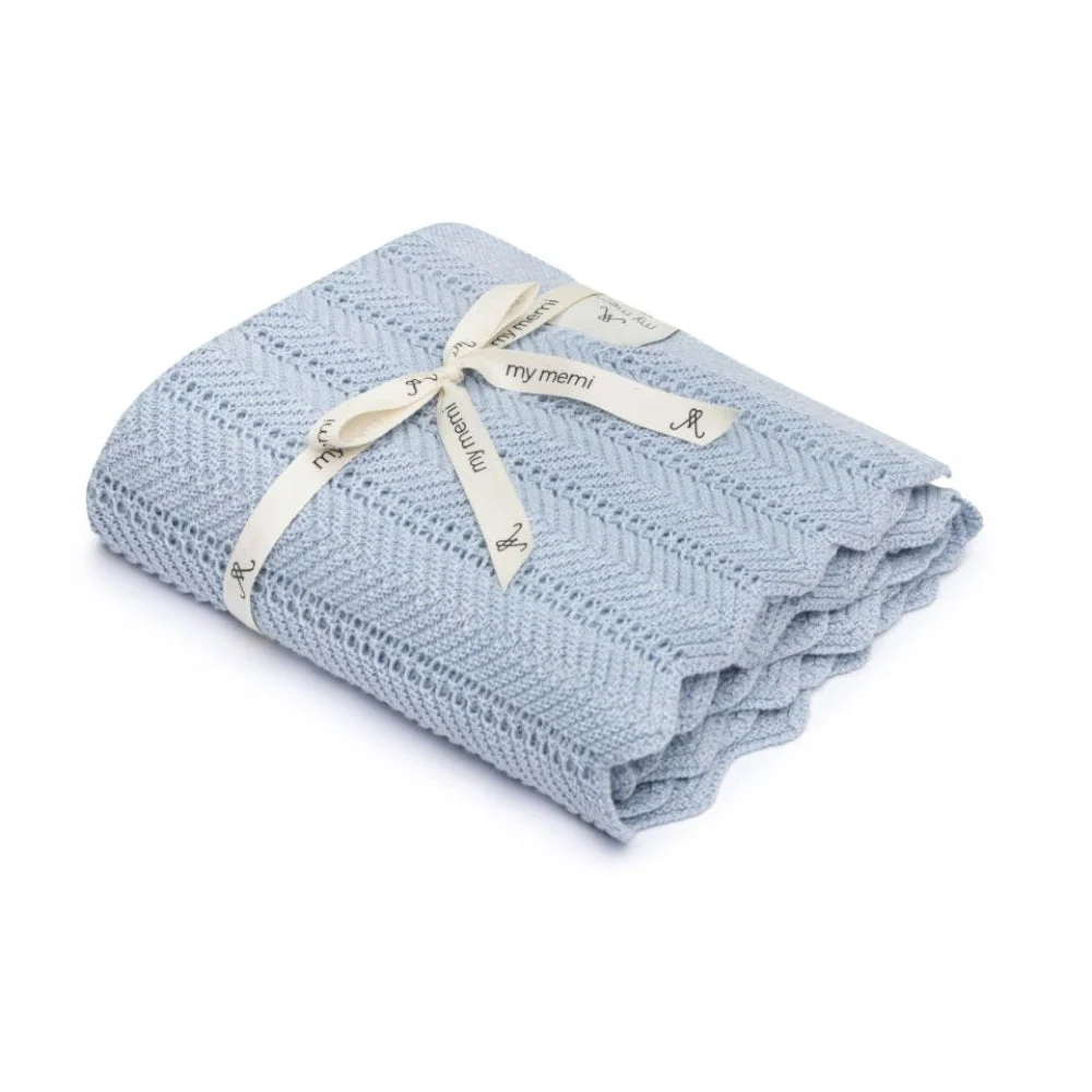 Memi Bamboo pătură pentru copii Feather Baby Blue 80x100 cm