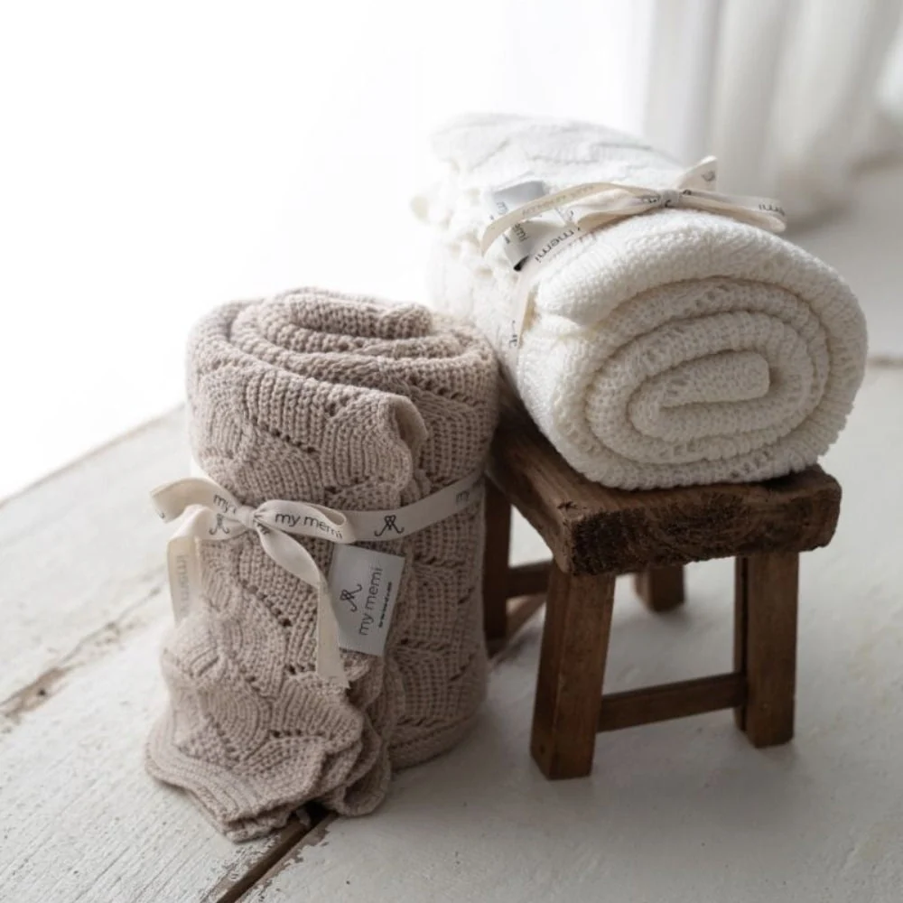 Memi Înfășat pentru bebeluși din lână merinos cremă colecție premium