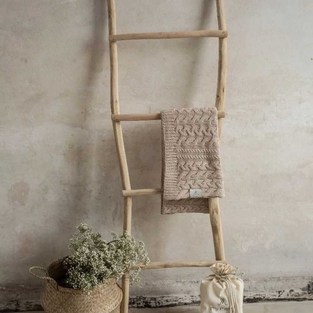 Memi Pătură din lână Merino Warm Beige