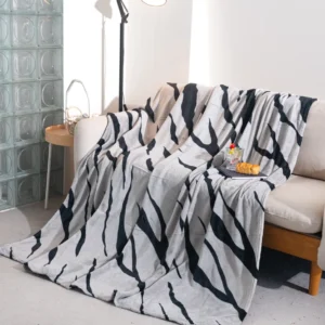 Patura Cocolino Subtire, 200x230cm, Gri/Negru-A9457