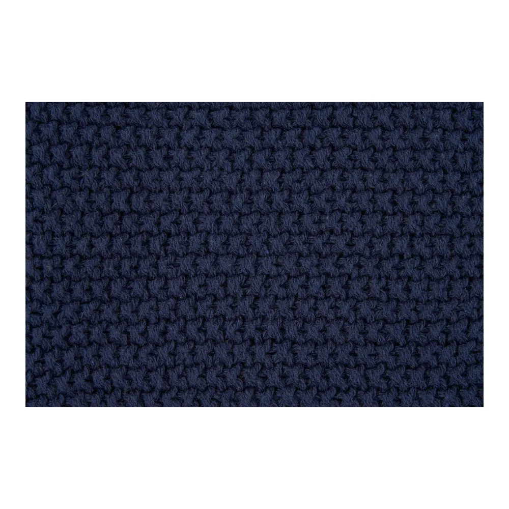 Patura decorativa Santos din bumbac reciclat, albastru inchis 130x170 cm