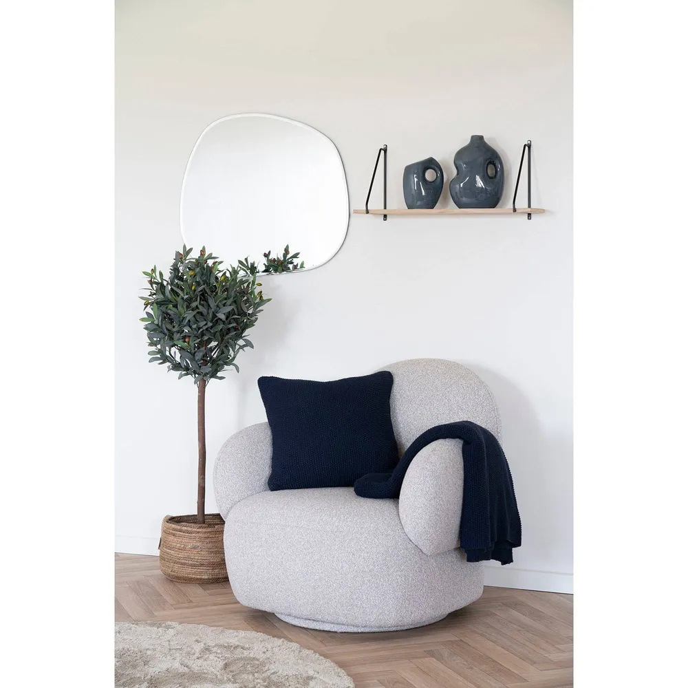 Patura decorativa Santos din bumbac reciclat, albastru inchis 130x170 cm