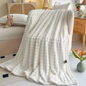 Patura Pufoasa Cocolino Premium, 200x230cm, Alb-A7753