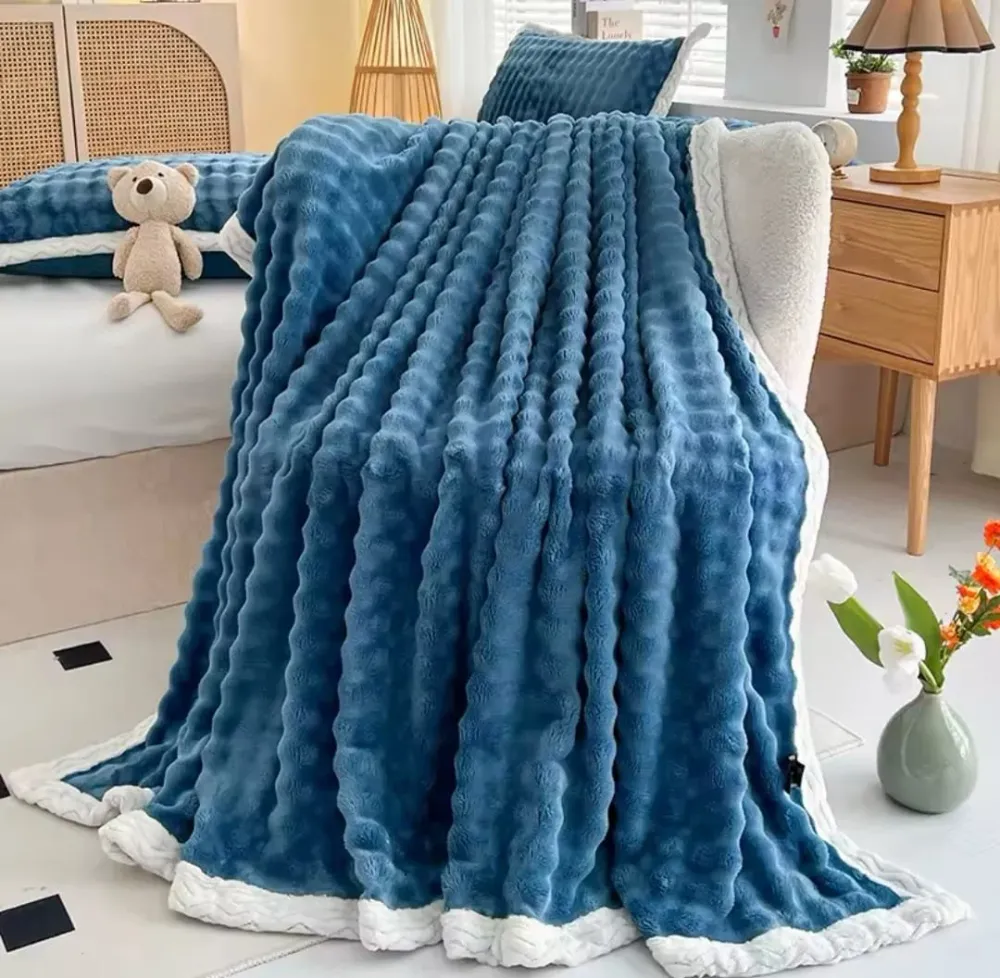 Patura Pufoasa Cocolino Premium, 200x230cm, Albastru-A7755