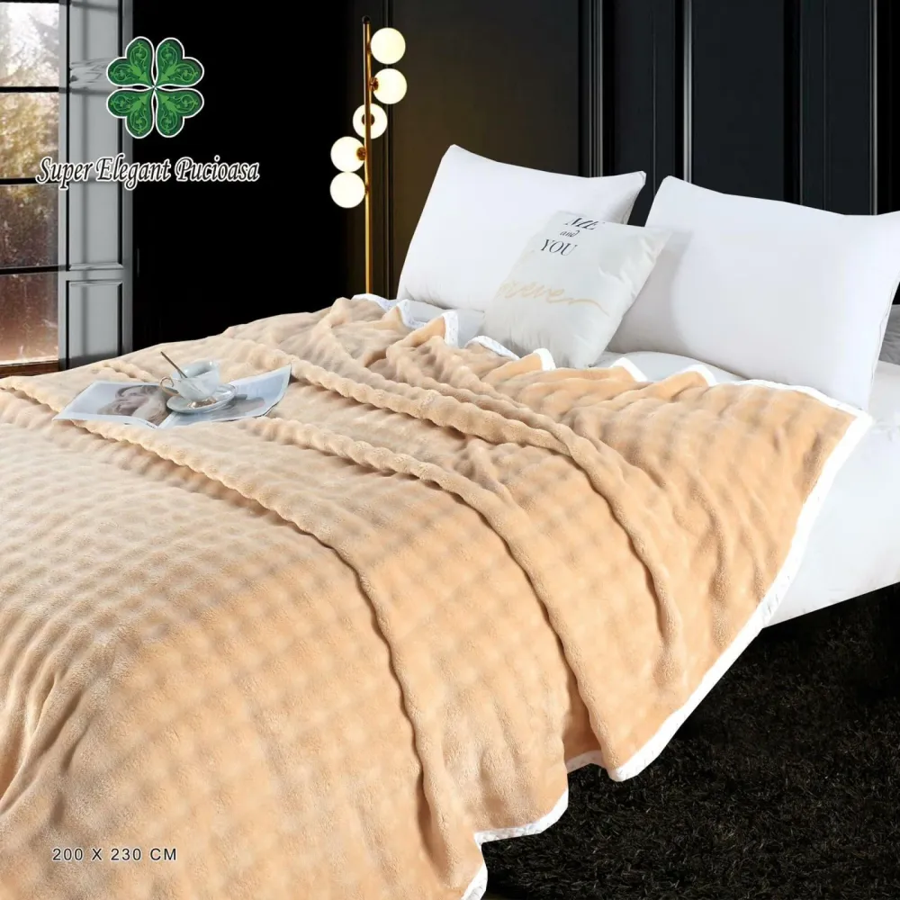 Patura Pufoasa Cocolino Premium, 200x230cm, Bej-SEP9124