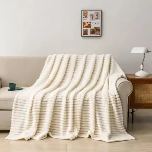 Patura Pufoasa Cocolino Premium, 200x230cm, Model Dungat, Crem-A10552