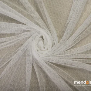 Perdea BOUQUET 01, albă, model geometric mărunt