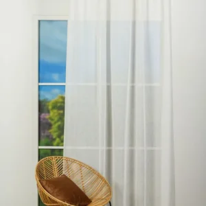 Perdea Figuera 01, bej, transparentă, cu aspect de
