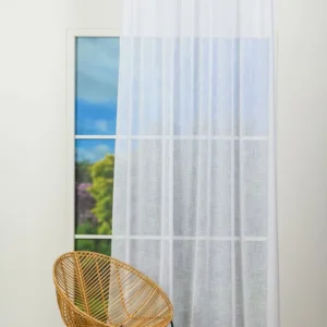 Perdea Liberty R01, albă, model texturat cu aspect organic