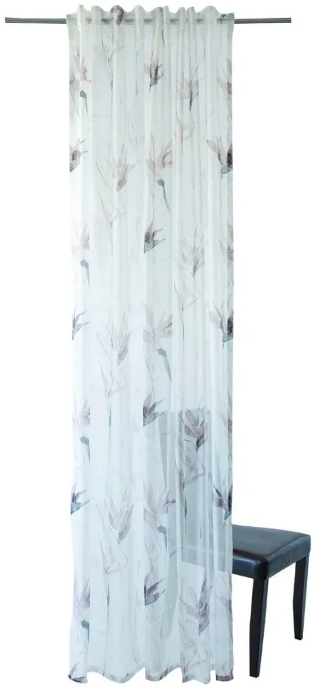 Perdea Lycka cu model floral, 140x245 cm