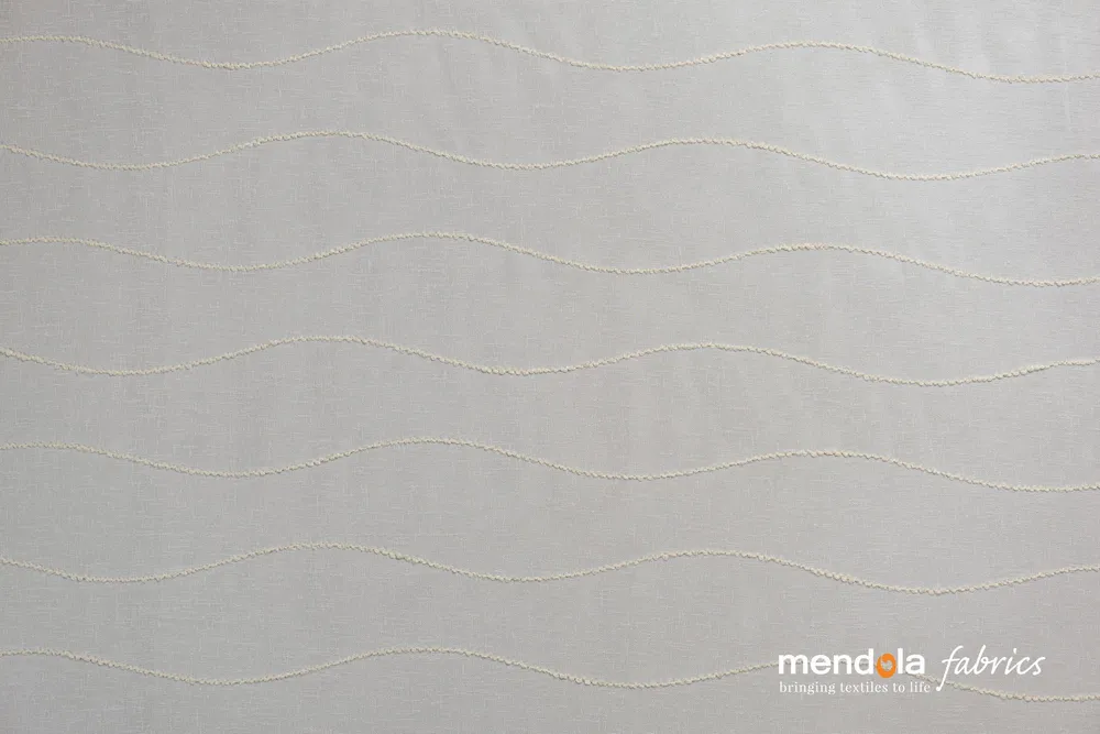 Perdea Patio 02, crem, cu broderie model liniar