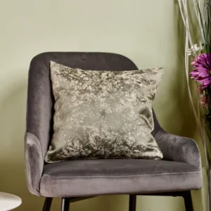 Față pernă Fanluk – Husă pernă decorativă 40×40, tafta texturată, verde, crem, auriu
