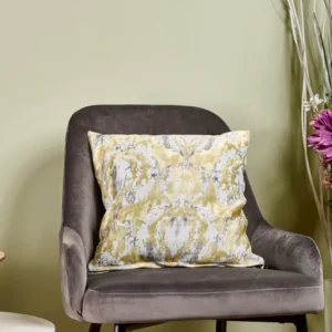 Față pernă Green – Husă pernă decorativă 40×40, tafta texturată, verde kaki, gri deschis, model imprimat