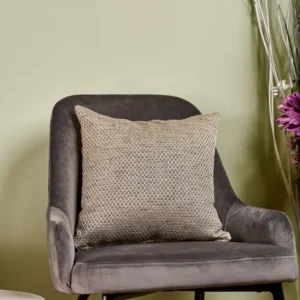 Față pernă – Husă pernă decorativă 40×40, tafta texturată, bej, gri, crom