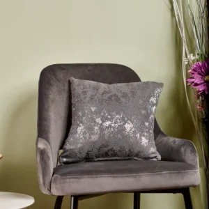 Față pernă Lily – Husă pernă decorativă 40×40, tafta texturată, gri patinat, lucios