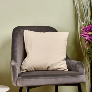 Față pernă Madras 3 – Husă pernă decorativă 40×40, tafta texturată, crem deschis, mat