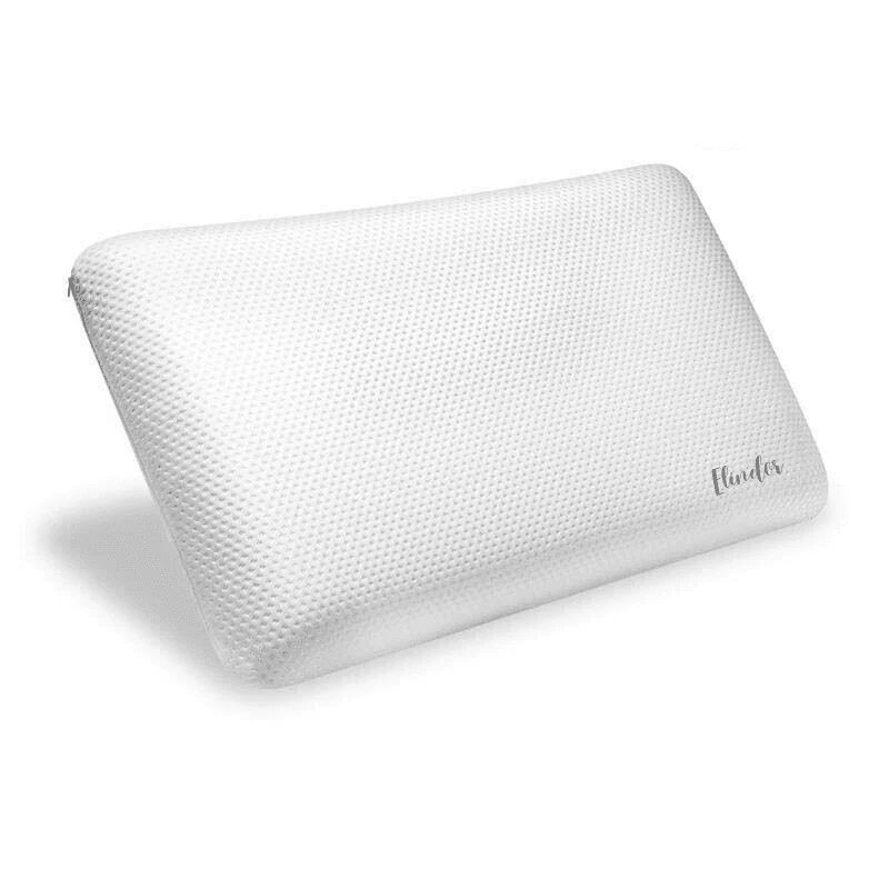 Pernă Ortopedică Memory Foam, Suport Gât și Cervical, Husa Detasabilă, Design Ventilat, 60x40x12 cm, Alb