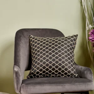 Față perna Geo – Husă pernă decorativă 40×40, tafta texturată, negru, bej