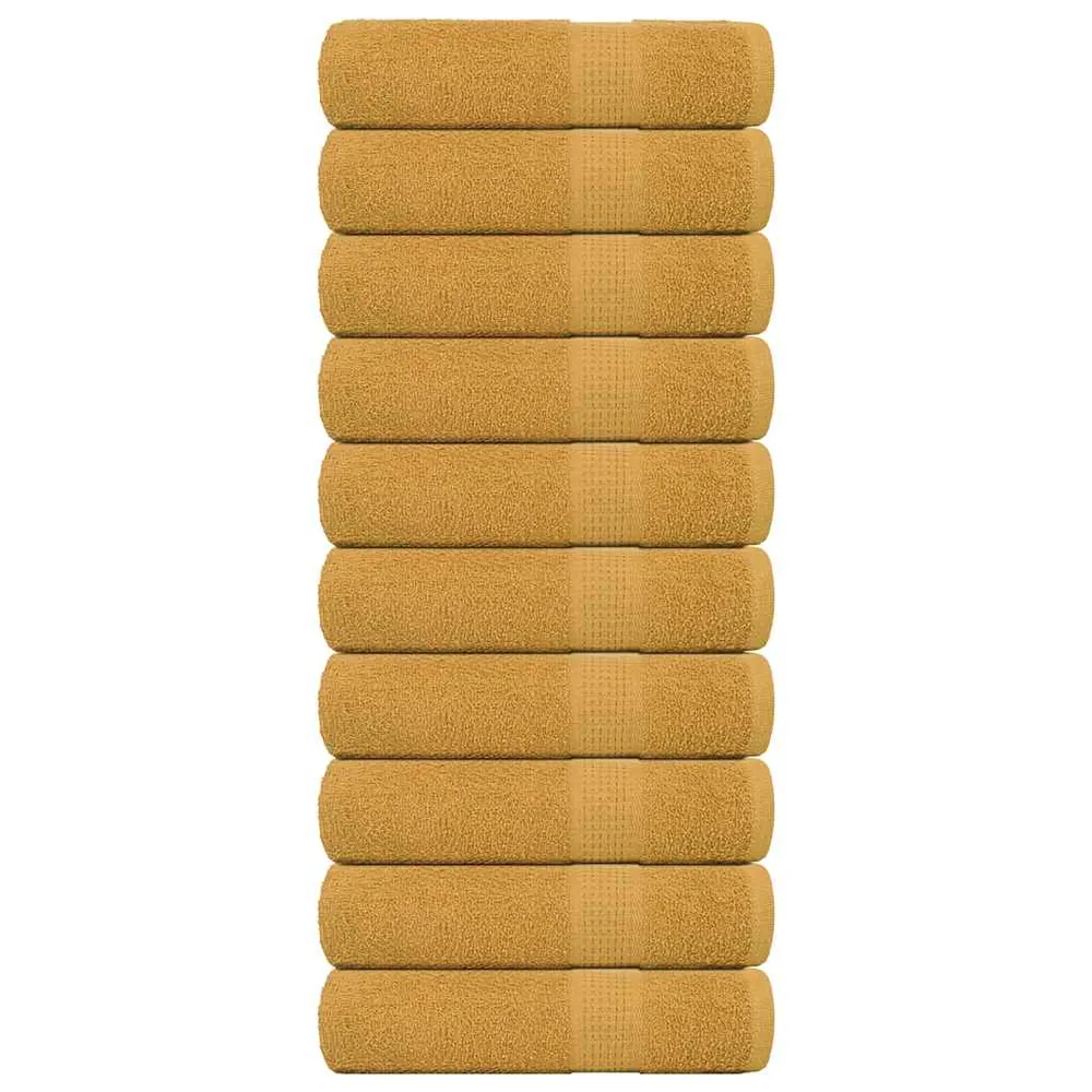 Prosoape de duș 10 buc Aur 70x140 cm 360 g/m² 100% bumbac