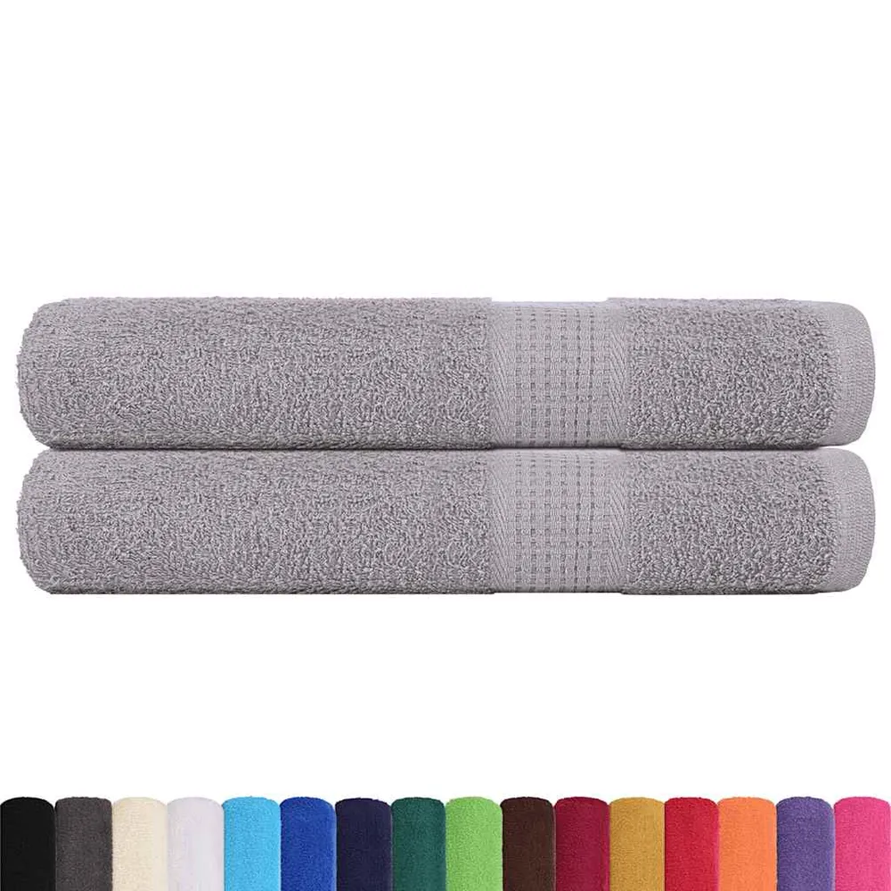 Prosoape 2 buc Gri 100x200 cm 360 g/m² 100% bumbac