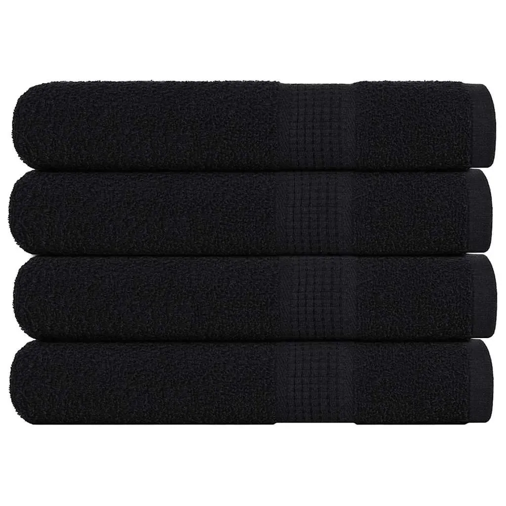 Prosoape 4 buc Negru 100x200 cm 360 g/m² 100% bumbac