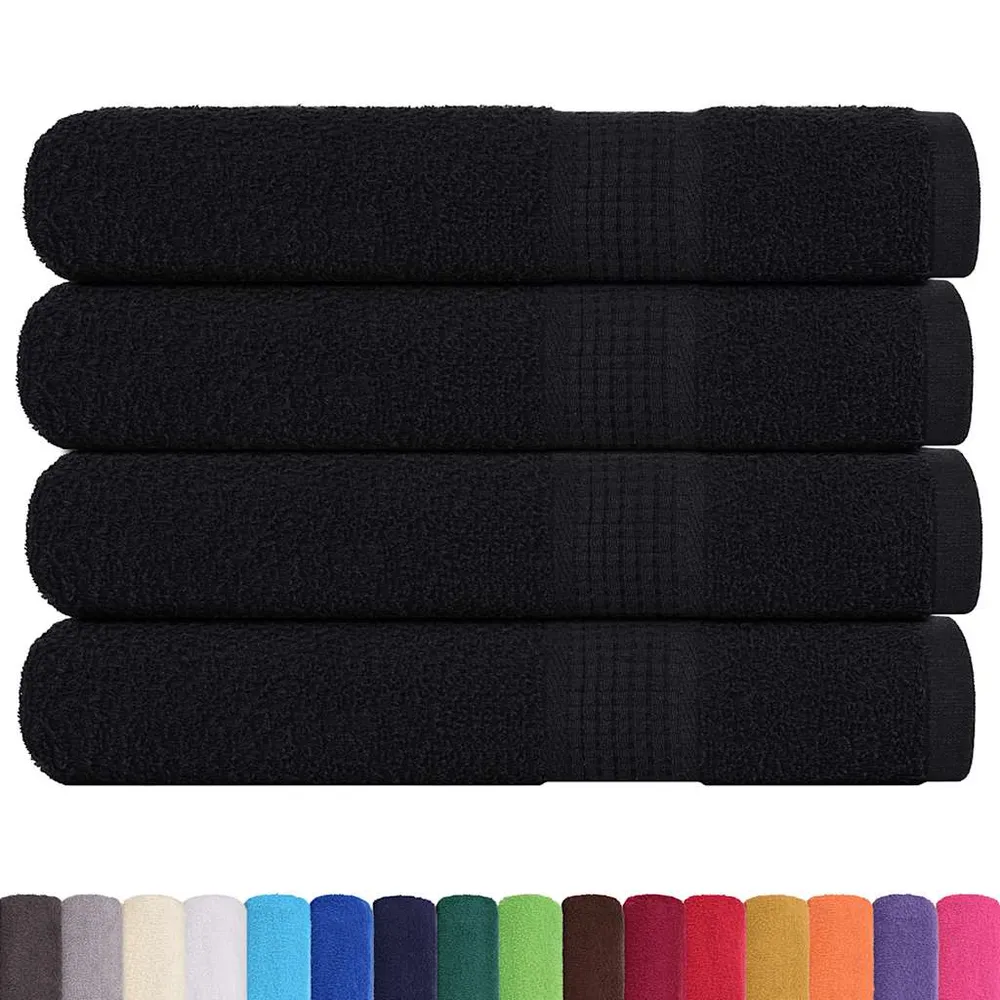 Prosoape 4 buc Negru 100x200 cm 360 g/m² 100% bumbac