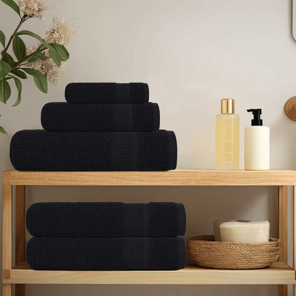Prosoape 4 buc Negru 100x200 cm 360 g/m² 100% bumbac