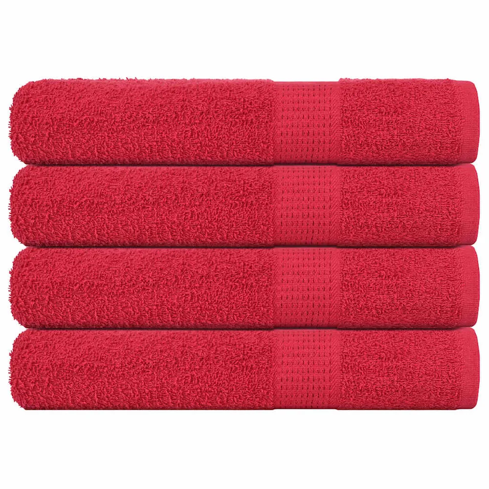 Prosoape 4 buc Roșu 100x200 cm 360 g/m² 100% bumbac