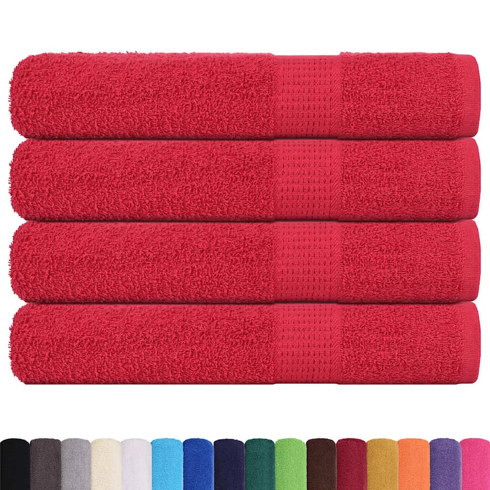 Prosoape 4 buc Roșu 100x200 cm 360 g/m² 100% bumbac