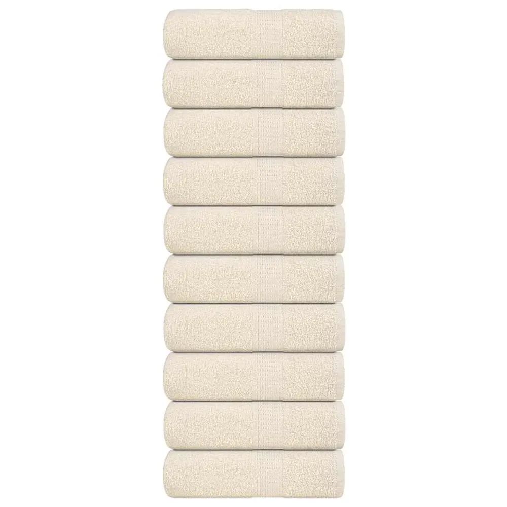 Prosoape pentru oaspeți 10 buc crem 360 g/m² 100% bumbac