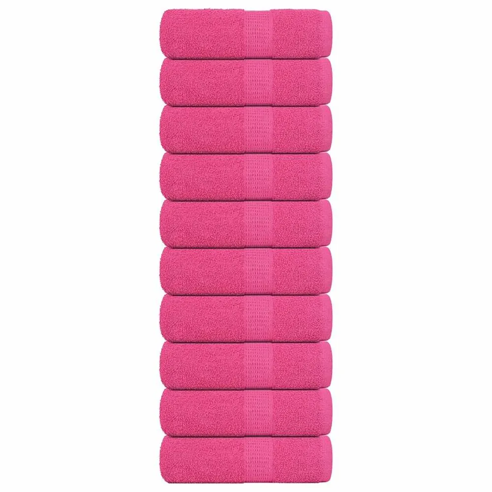 Prosoape pentru oaspeți 10 buc roz 30x50cm 360 g/m² 100% bumbac