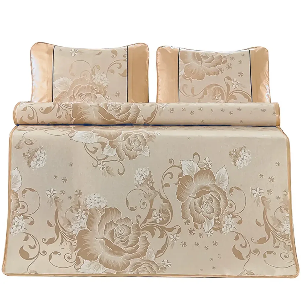 Set lenjerie pat dublu, latime 180cm, Naimeed D4912, Portocaliu