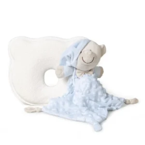 Set 2 Piese Perna Impotriva Plagioncefaliei+Doudou Alb-Bleu SET27-01 Don Algodon
