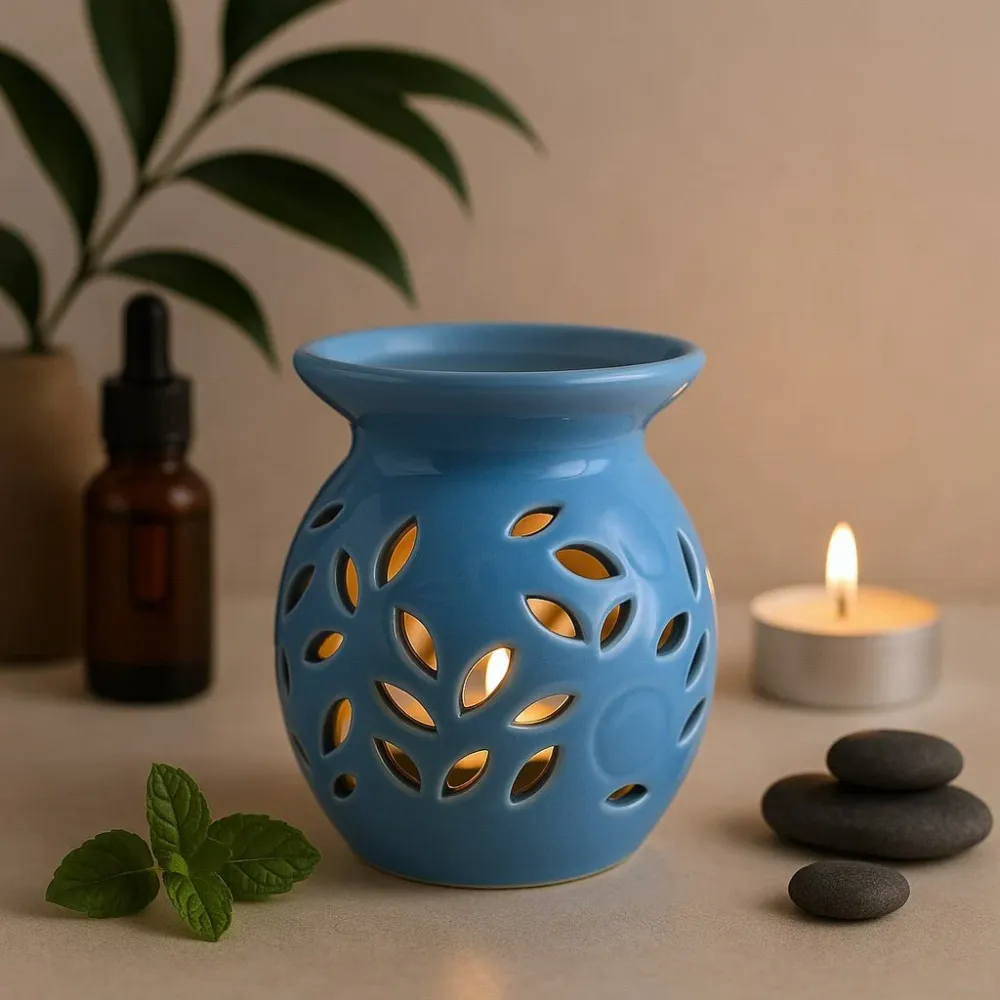 Arzător de ulei pentru lumânări tealight – Albastru