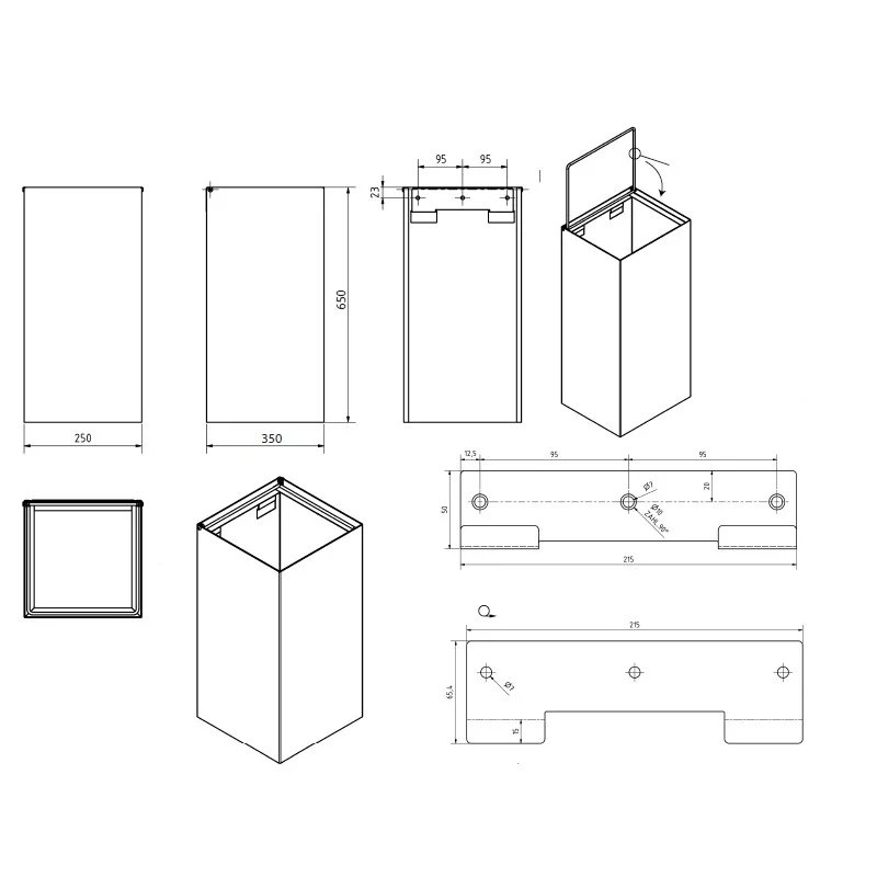 Bemeta Hotel Cos gunoi suspendat 75 litri, inox mat